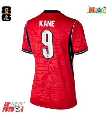 Inglaterra Harry Kane #9 Segunda Equipación Mujer Mundial 2026 Manga Corta